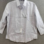 Calvin Klein Steel + Regular Fit Stretch Dress Shirt Men's 17.5 32-33 Blue Multi