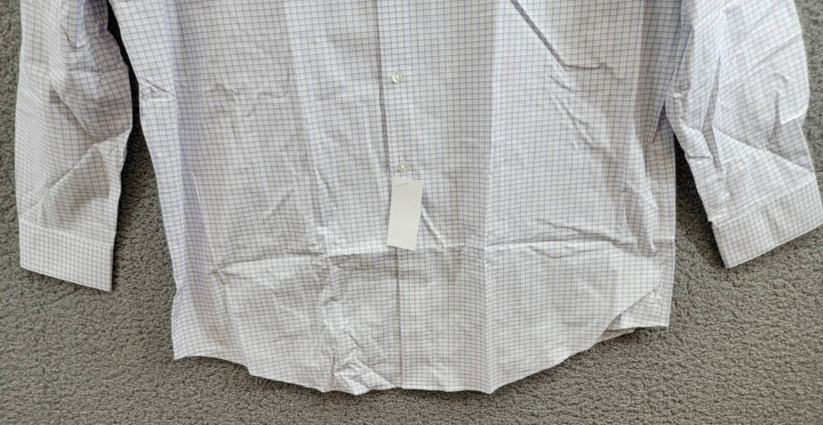 Calvin Klein Steel + Regular Fit Stretch Dress Shirt Men's 17.5 32-33 Blue Multi