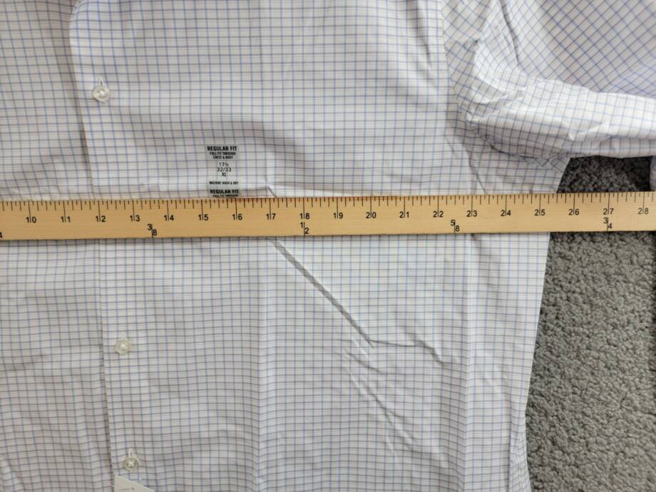 Calvin Klein Steel + Regular Fit Stretch Dress Shirt Men's 17.5 32-33 Blue Multi