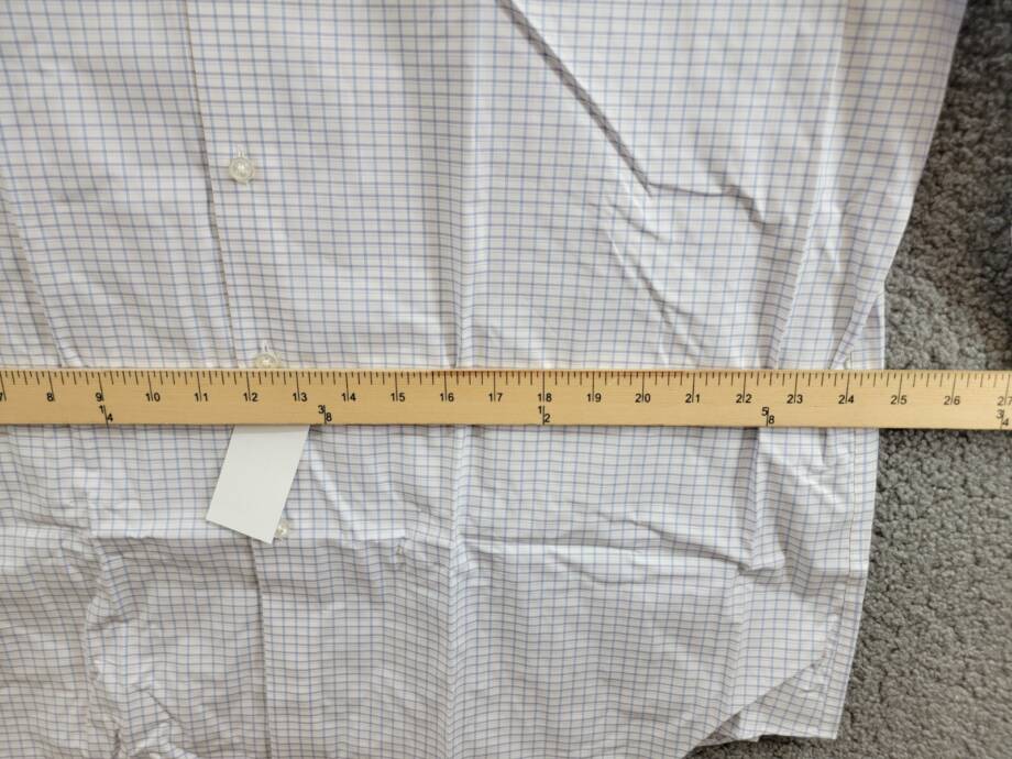 Calvin Klein Steel + Regular Fit Stretch Dress Shirt Men's 17.5 32-33 Blue Multi