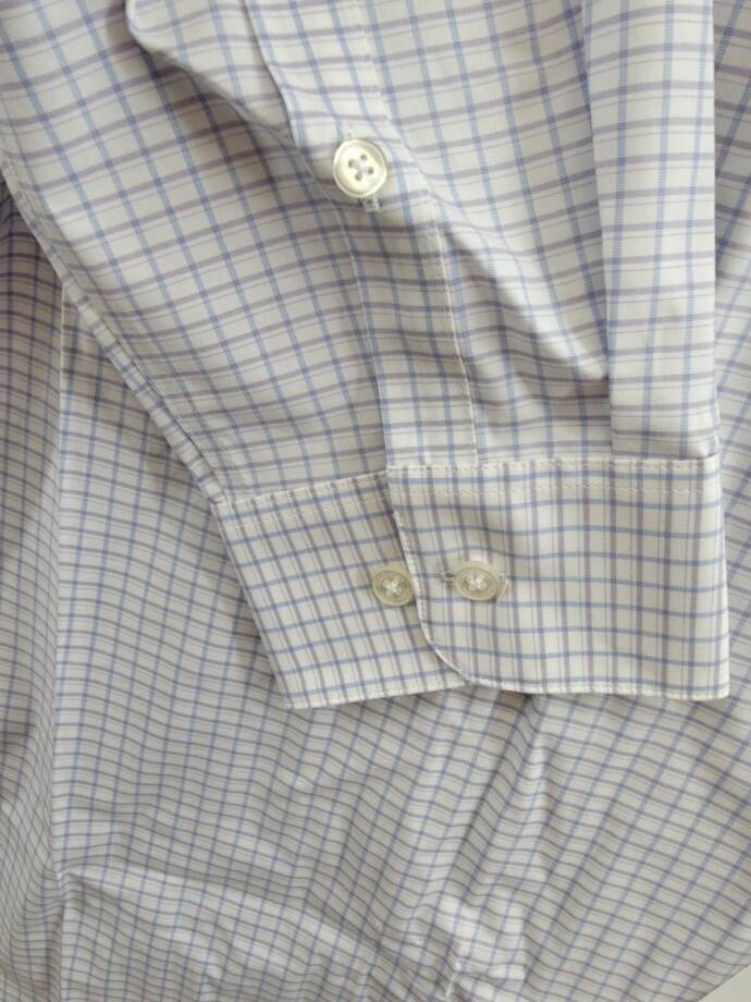 Calvin Klein Steel + Regular Fit Stretch Dress Shirt Men's 17.5 32-33 Blue Multi