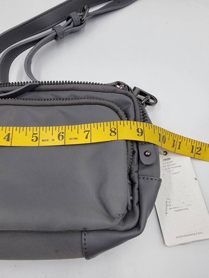 SOL AND SELENE Pristine Crossbody Bag Women's Slate Gray Adjustable Strap