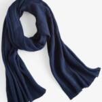 Charter Club Ribbed 100% Cashmere Scarf Women's One Size Navy
