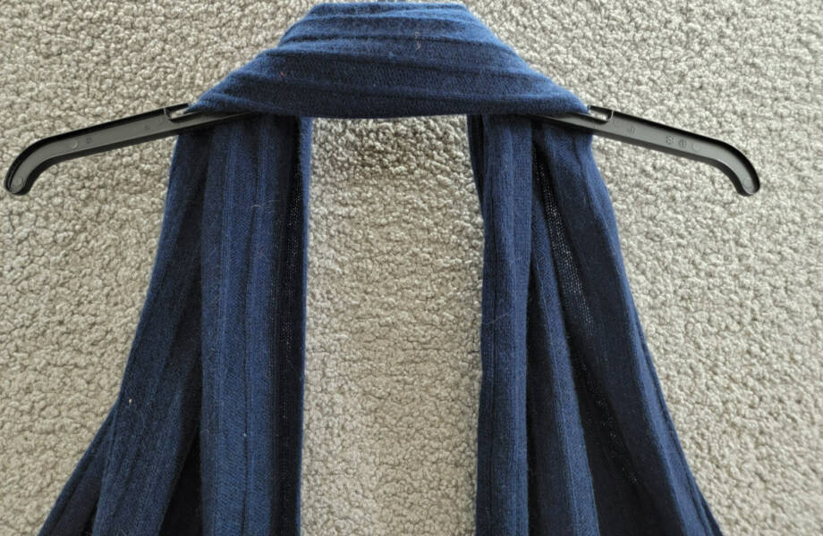 Charter Club Ribbed 100% Cashmere Scarf Women's One Size Navy