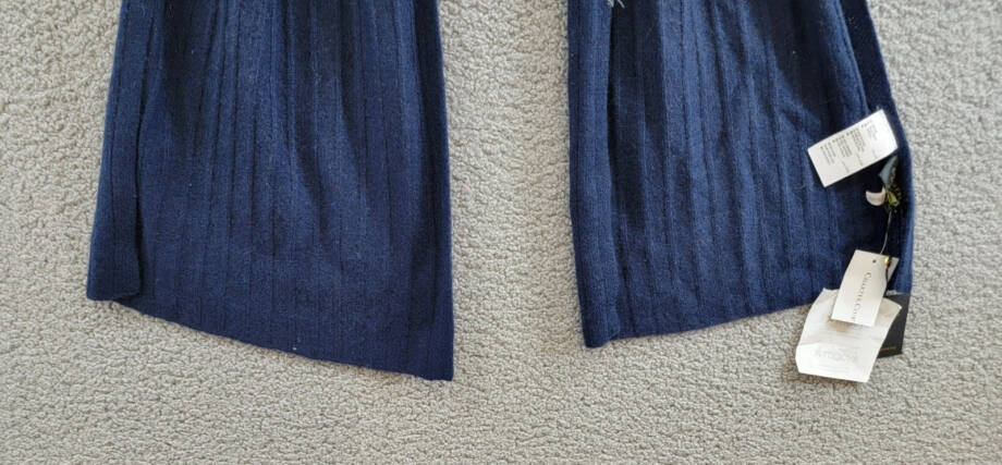 Charter Club Ribbed 100% Cashmere Scarf Women's One Size Navy