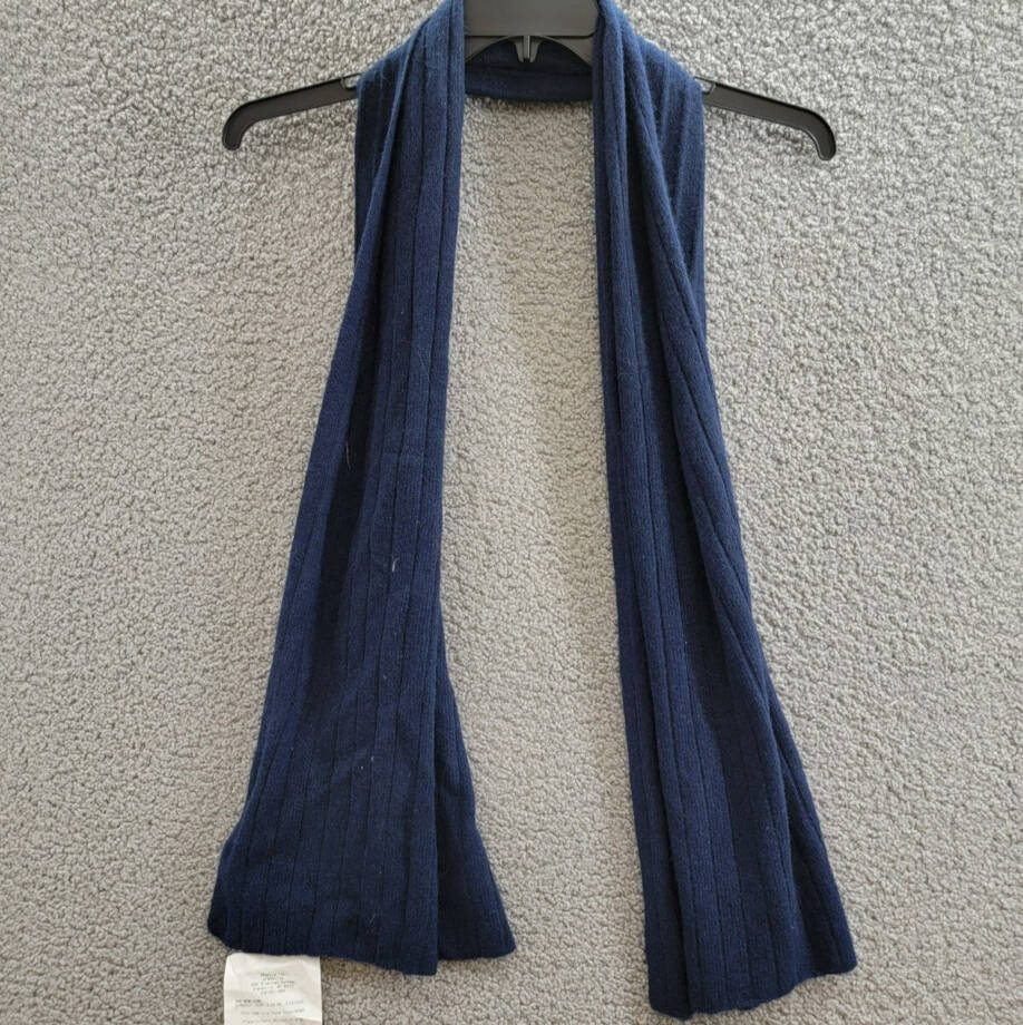Charter Club Ribbed 100% Cashmere Scarf Women's One Size Navy