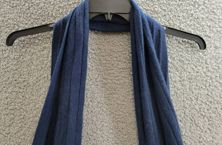 Charter Club Ribbed 100% Cashmere Scarf Women's One Size Navy
