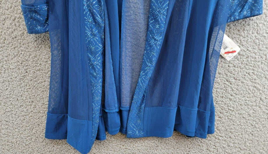R & M Richards Petite Embellished Dress Jacket Women's 12P Peacock 3/4 Sleeve