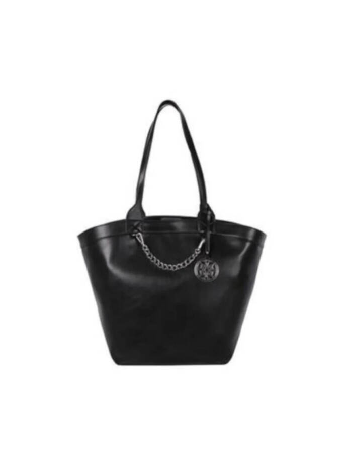 Circus by Sam Edelman Canyon Faux Leather Chain Detail Tote Handbag Womens Black