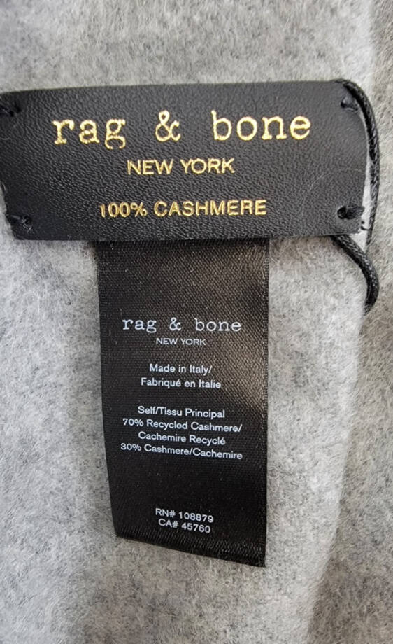 rag & bone Cashmere Poncho Women's One Size Heather Grey