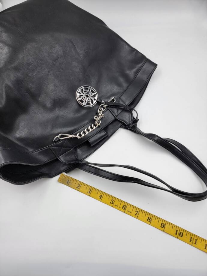 Circus by Sam Edelman Canyon Faux Leather Chain Detail Tote Handbag Womens Black