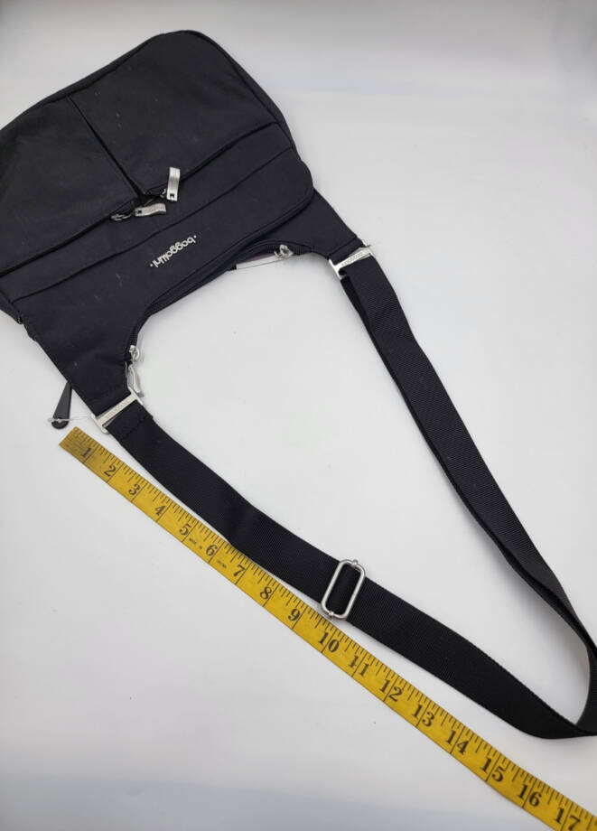 Baggallini Cross Over Crossbody with Rfid Women's Black Adjustable Zip Closure