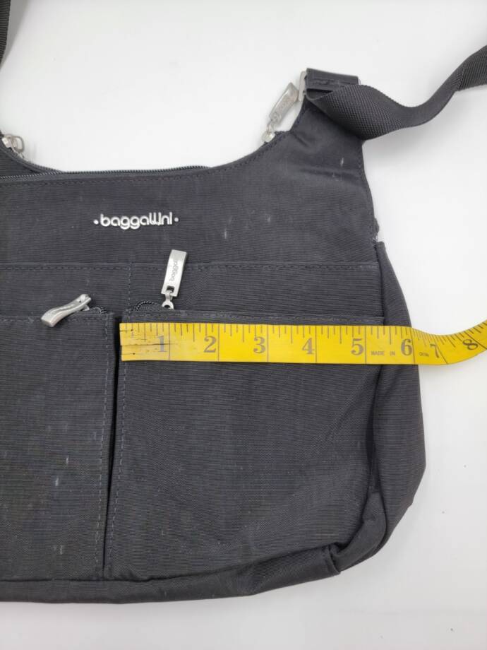 Baggallini Cross Over Crossbody with Rfid Women's Black Adjustable Zip Closure