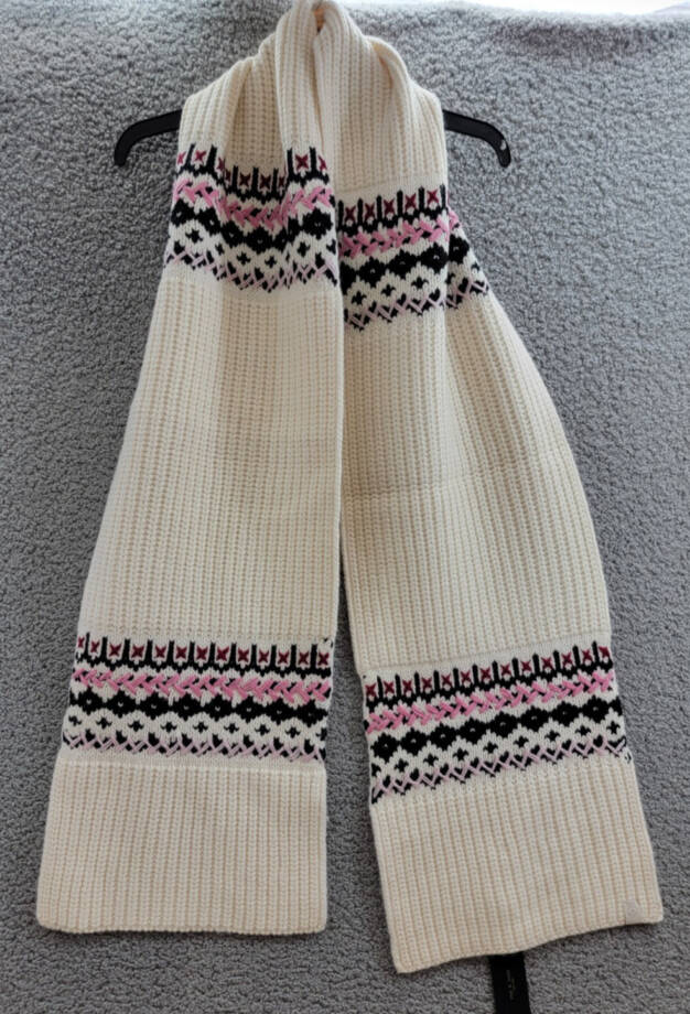 rag & bone Wool Blend Leigh Fair Isle Scarf Women's One Size Ivory~