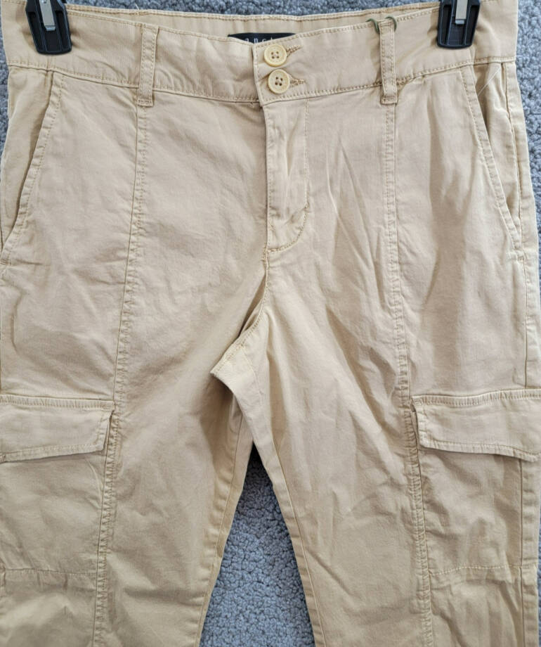 Sanctuary Rebel Cargo Pants Women's 28 True Khaki Tapered Leg Button Zip Closure