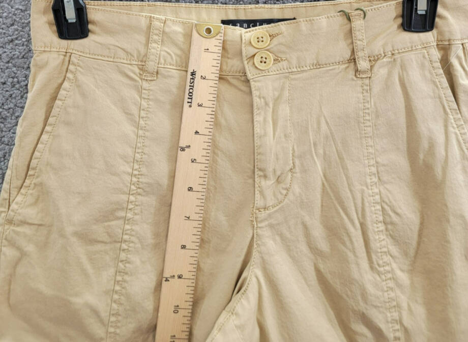 Sanctuary Rebel Cargo Pants Women's 28 True Khaki Tapered Leg Button Zip Closure