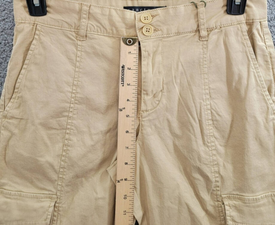 Sanctuary Rebel Cargo Pants Women's 28 True Khaki Tapered Leg Button Zip Closure