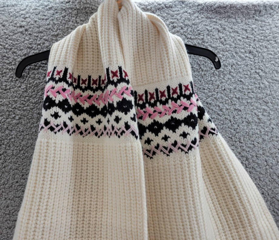 rag & bone Wool Blend Leigh Fair Isle Scarf Women's One Size Ivory~