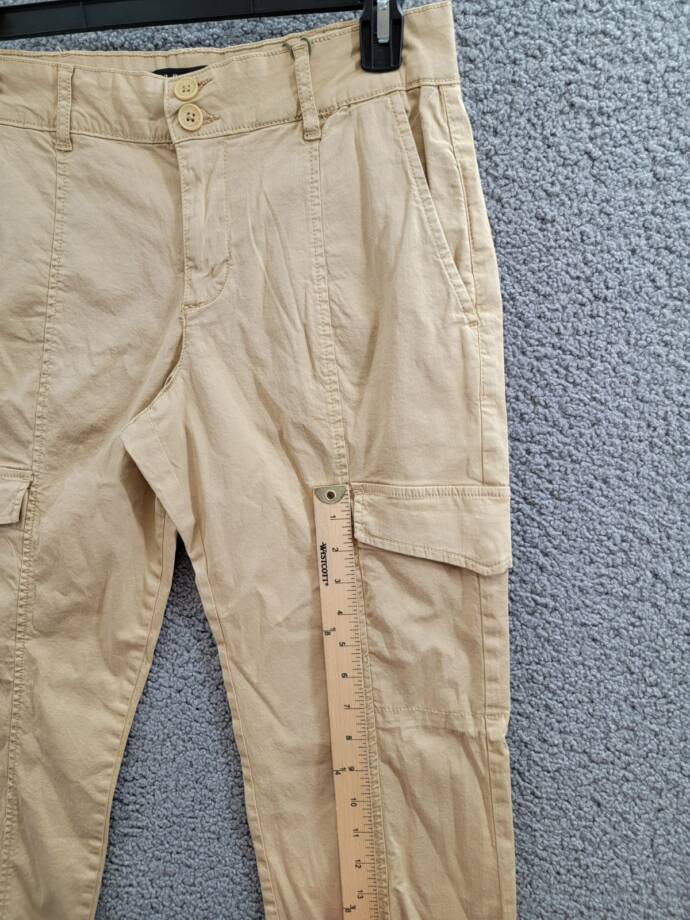 Sanctuary Rebel Cargo Pants Women's 28 True Khaki Tapered Leg Button Zip Closure