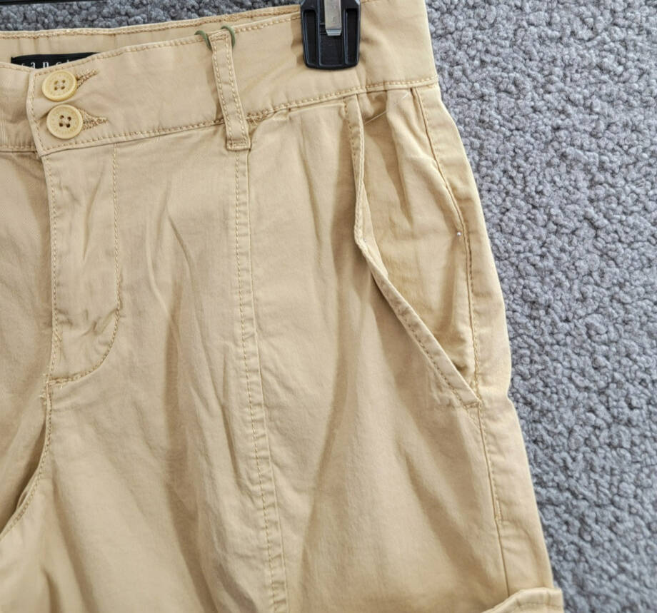 Sanctuary Rebel Cargo Pants Women's 28 True Khaki Tapered Leg Button Zip Closure