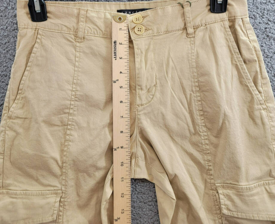 Sanctuary Rebel Cargo Pants Women's 28 True Khaki Tapered Leg Button Zip Closure