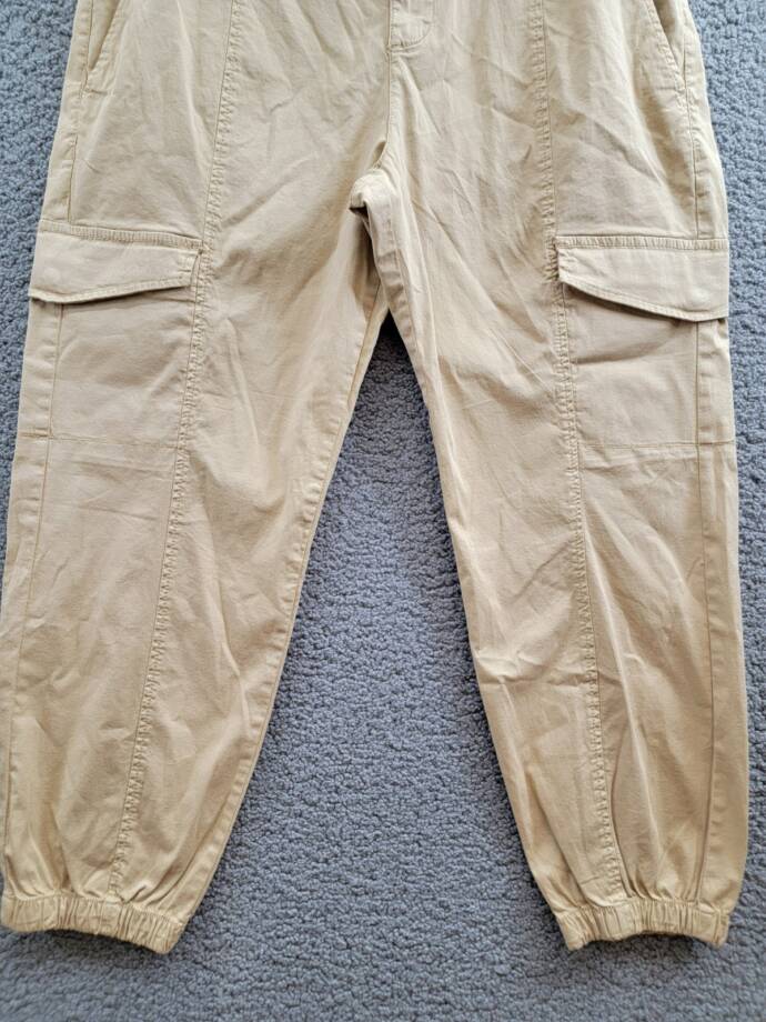 Sanctuary Rebel Cargo Pants Women's 32 True Khaki Tapered Leg Button Zip Closure