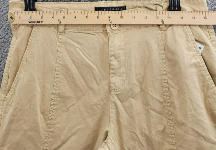 Sanctuary Rebel Cargo Pants Women's 32 True Khaki Tapered Leg Button Zip Closure