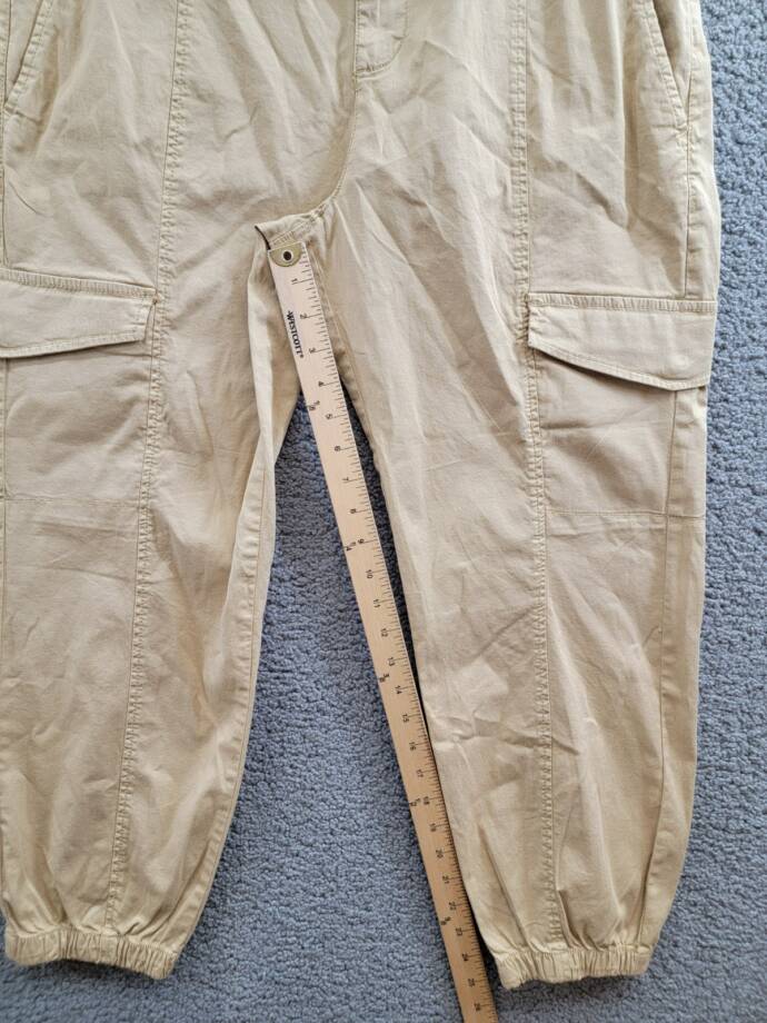 Sanctuary Rebel Cargo Pants Women's 32 True Khaki Tapered Leg Button Zip Closure