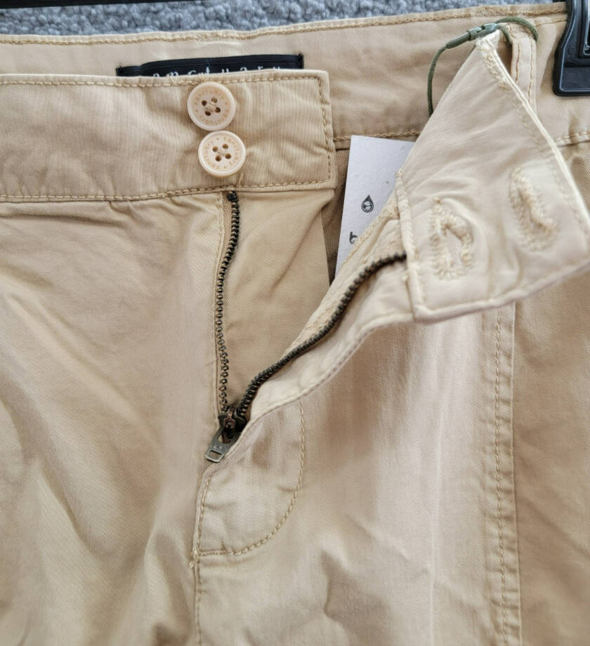 Sanctuary Rebel Cargo Pants Women's 32 True Khaki Tapered Leg Button Zip Closure
