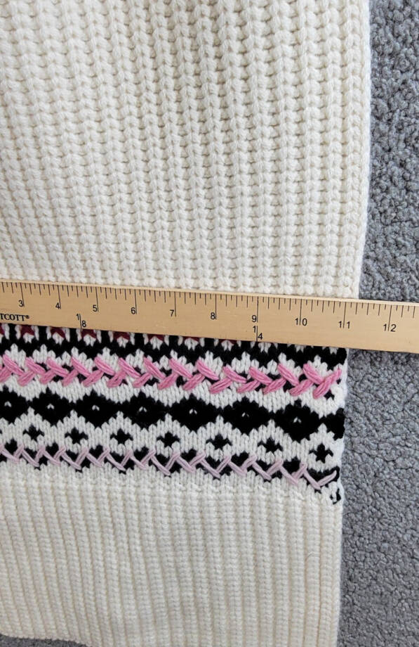 rag & bone Wool Blend Leigh Fair Isle Scarf Women's One Size Ivory~