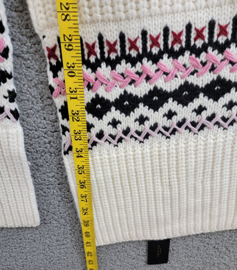 rag & bone Wool Blend Leigh Fair Isle Scarf Women's One Size Ivory~