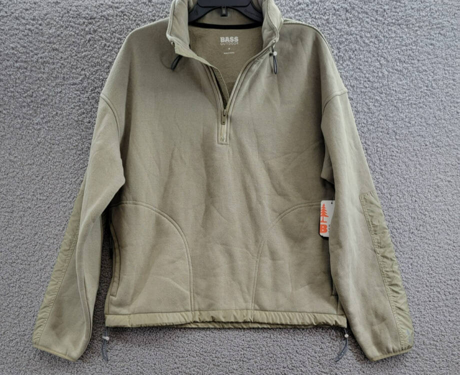 BASS OUTDOOR Regular-Fit Convertible Hood 1/4-Zip Sweatshirt Men's M Overland
