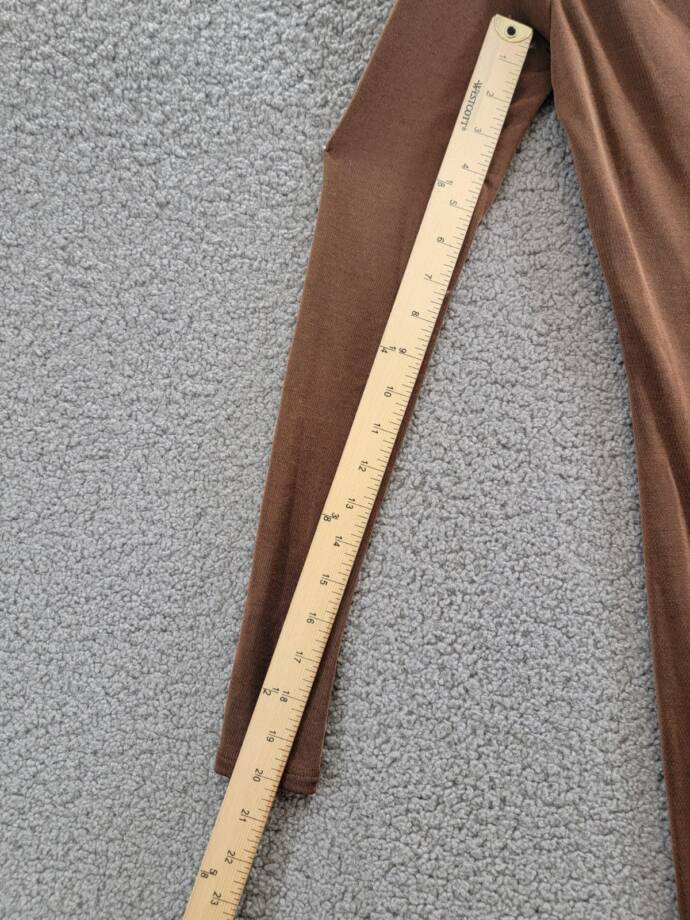 WAYF Everly Midi Dress Women's XS Brown Asymmetric Drape Neck Ruched Pullover