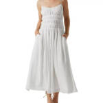 ASTR the Label Andrina Dress Women's M White Scoop Neck Tie Cutout Back Pullover