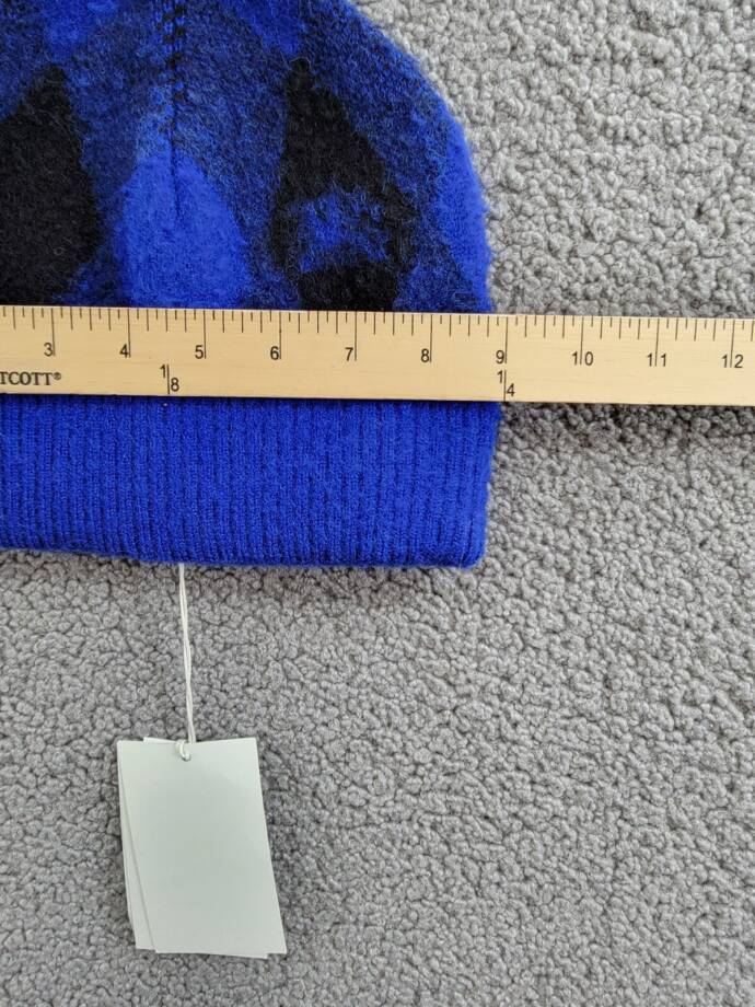 Burberry Argyle Jacquard-Woven Wool Beanie Women's One Size Knight/Black