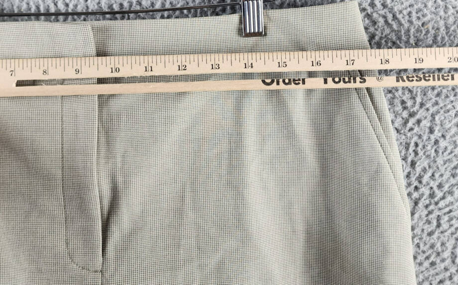 DKNY Zip-Front Slant-Pocket Mini Skirt Women's 14 Light Fatigue/White Hook & Bar