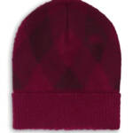 Burberry Argyle Jacquard-Woven Wool Beanie Women's Ripple Plum