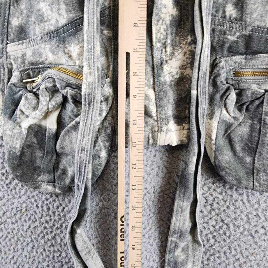 Madonna & Co. Tie Dye Belted Mini Skirt Women's S Gray Multi Pockets Zip/Button