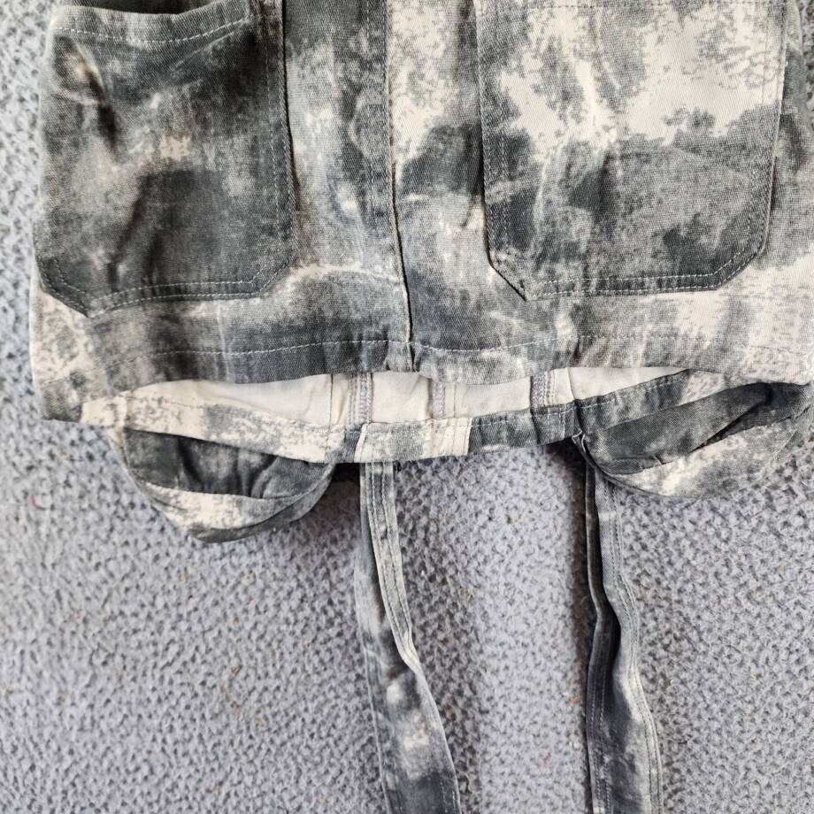 Madonna & Co. Tie Dye Belted Mini Skirt Women's S Gray Multi Pockets Zip/Button