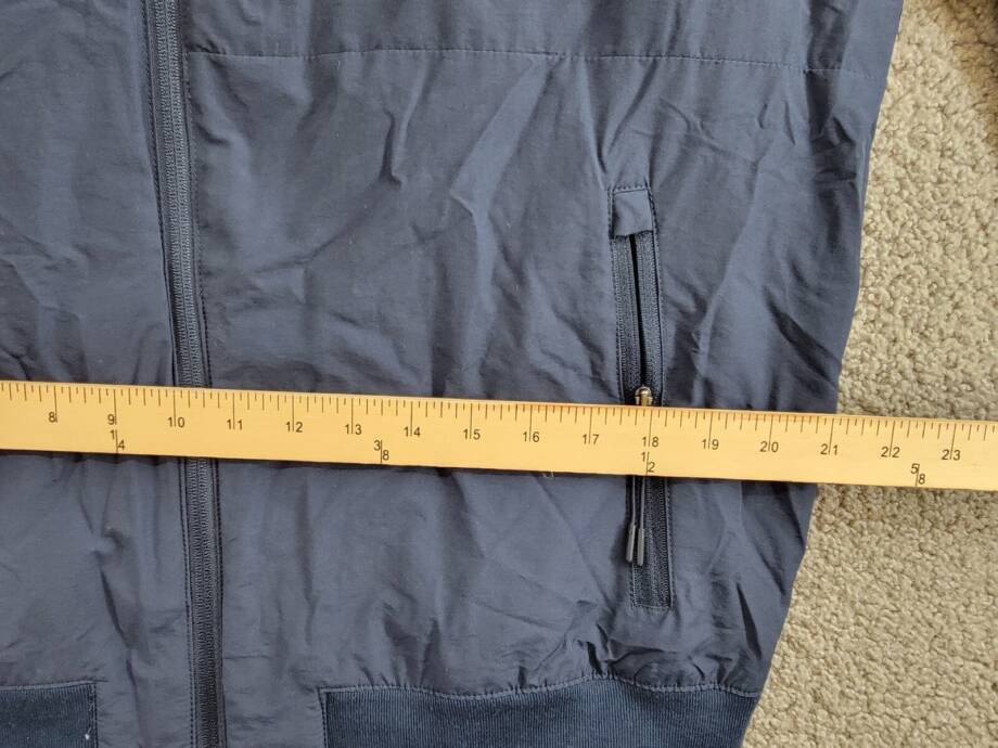 Bass Outdoor Full Zip Bomber Jacket Men's L Dress Blue Stand Collar Long Sleeve