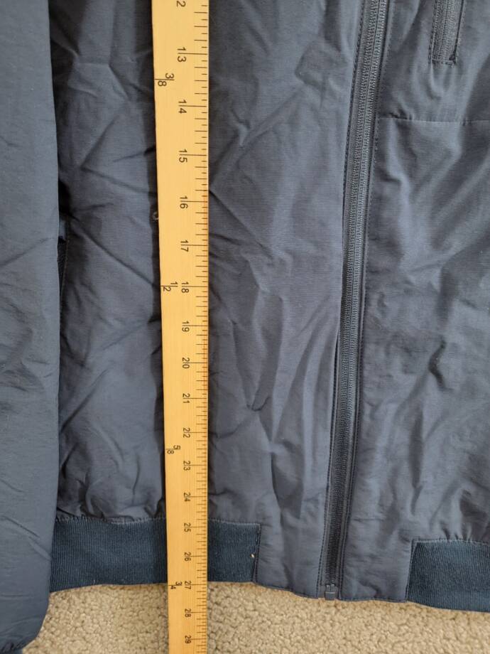 Bass Outdoor Full Zip Bomber Jacket Men's L Dress Blue Stand Collar Long Sleeve