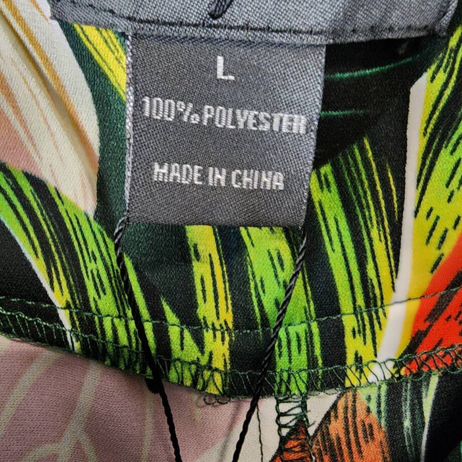 Gracia Printed Tie Waist Pleated Wide Leg Palazzo Pants Women's L Green Multi