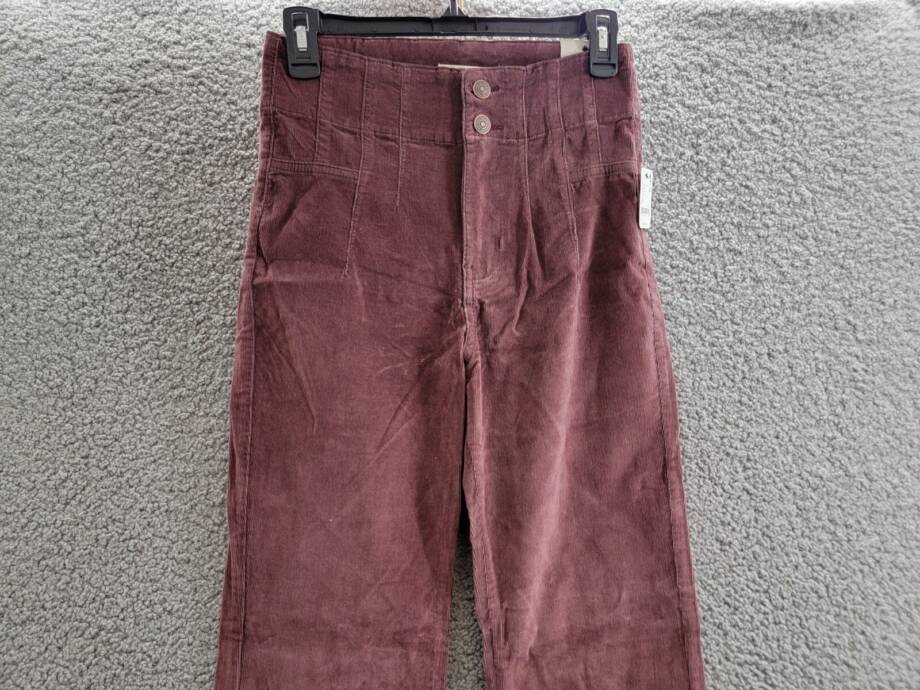 Free People Jayde Cord Flare Jeans Women's 25 Chocolate Truffle Solid High Rise