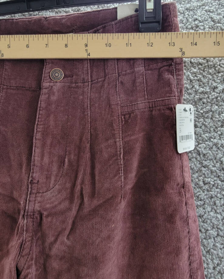 Free People Jayde Cord Flare Jeans Women's 25 Chocolate Truffle Solid High Rise