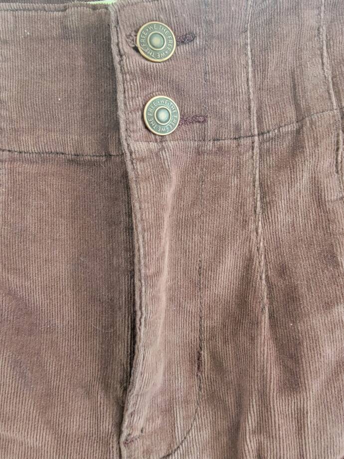 Free People Jayde Cord Flare Jeans Women's 25 Chocolate Truffle Solid High Rise