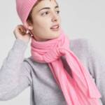 Charter Club Ribbed 100% Cashmere Scarf Women's One Size Bubblegum Heather