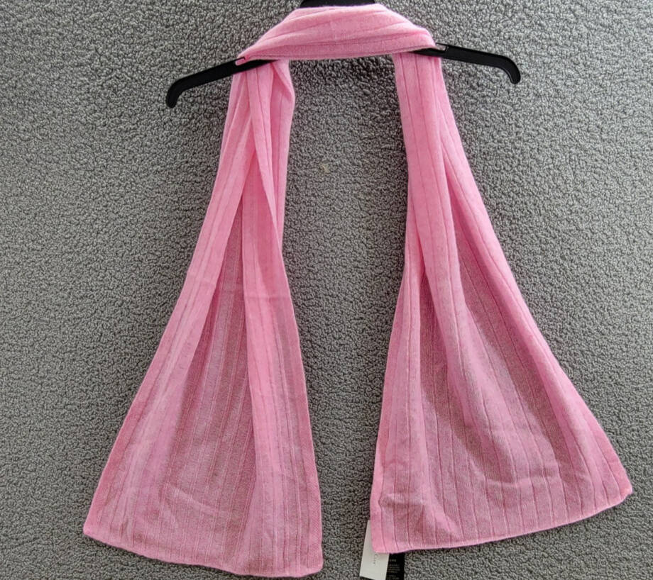 Charter Club Ribbed 100% Cashmere Scarf Women's One Size Bubblegum Heather