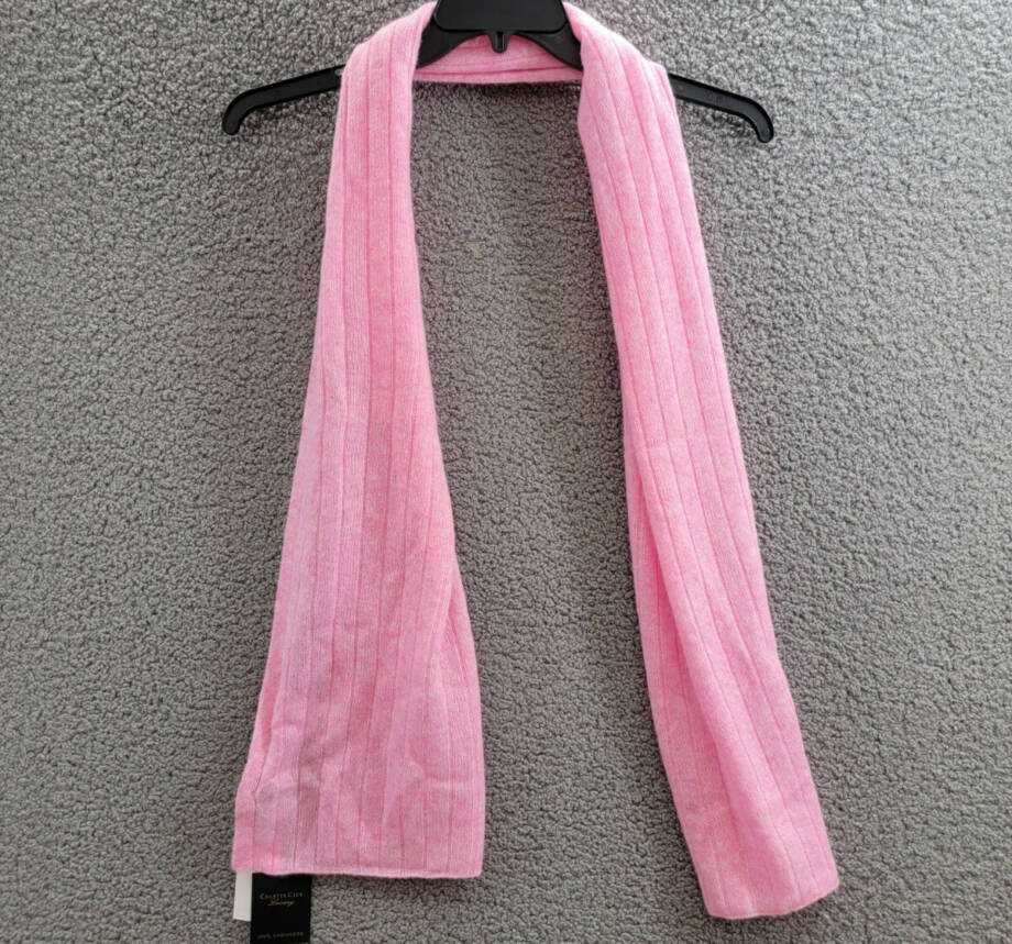 Charter Club Ribbed 100% Cashmere Scarf Women's One Size Bubblegum Heather
