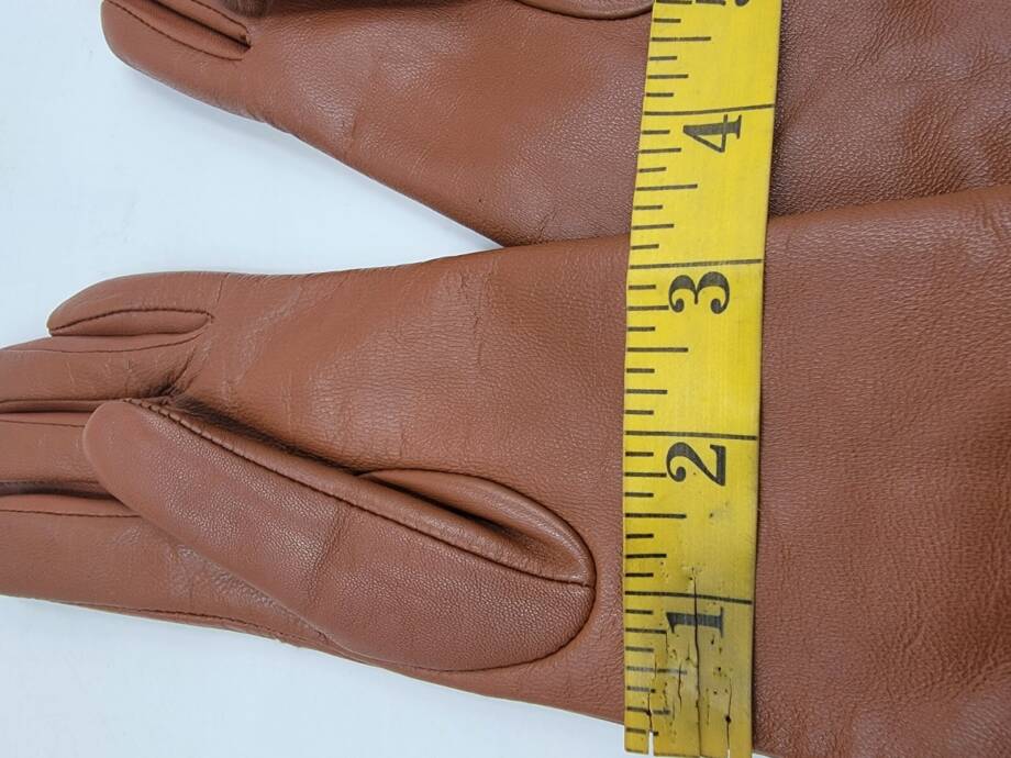 Charter Club Plaid Topstitch Leather Gloves Women's XS Saddle Slip On