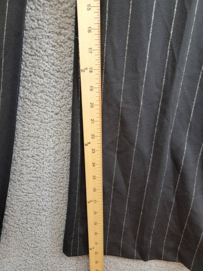 Anne Klein Pinstriped Compression Pull-On Wide-Leg Pants Womens XXL Black/Silver